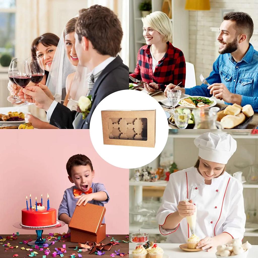 10 шт./компл. портативная прозрачная коробка для кексов, торта, печенья, упаковка для печенья, коробки для упаковки кондитерских изделий, контейнер для десертов, подарочная коробка