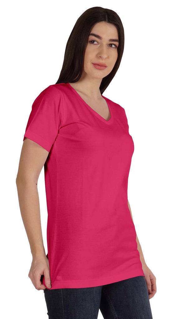 Inkmeso Basic V-neck Jersey T-shirt Short Sleeve Long Length Tee Workout Top For