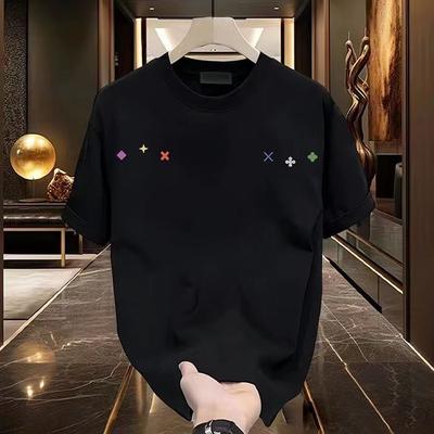 Летняя мужская футболка с короткими рукавами больших размеров с принтом