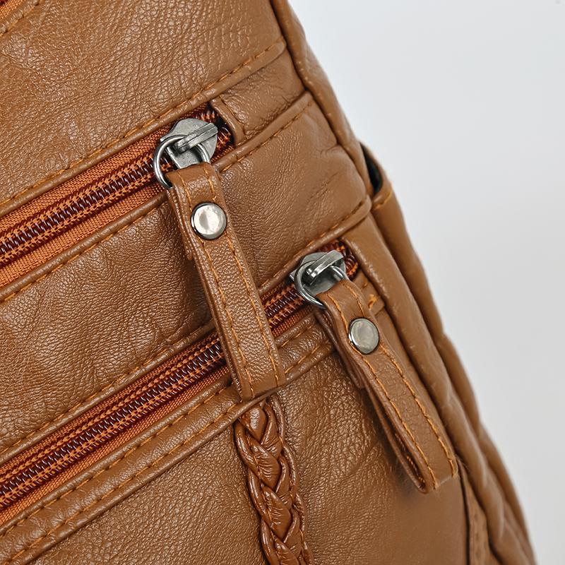 Многокарманная женская сумка через плечо из мягкой кожи, сумка для мам среднего и пожилого возраста, сумка через плечо