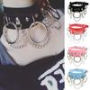 European-American Punk Street Style PU Leather O-Ring Chain Choker Necklace