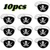 20pcs Pirate Eye Patches Captain Hat Set Skull Print Halloween Cosplay Adult Dress Up Felt One Eye Decoration Theme Party Props