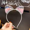 Glitter Quicksand Hair Band Crown Transparent Hair Hoops Hair Ornament Cat Ear Headbands  Children