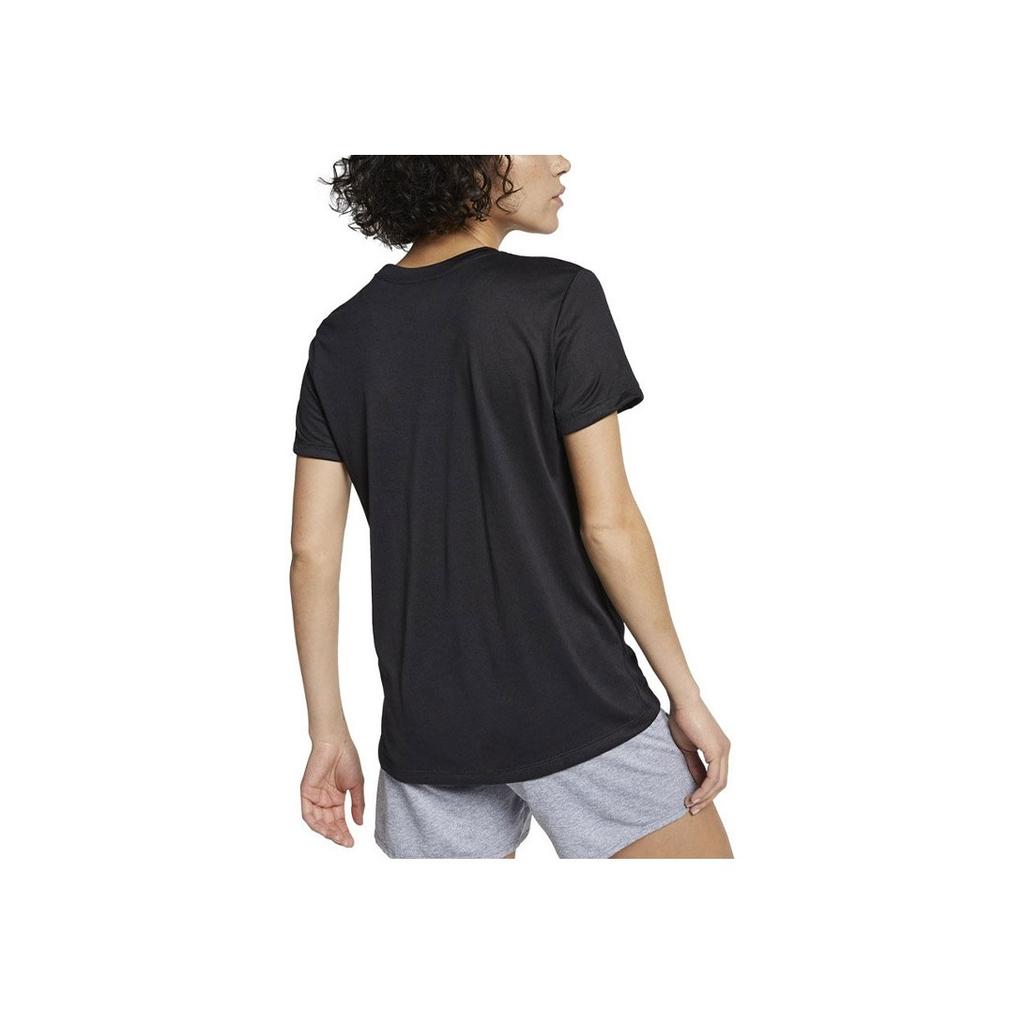 Nike Quick-Dry Logo Crew Neck Pullover Short Sleeve T-Shirt Women Tops Black AQ3210-010
