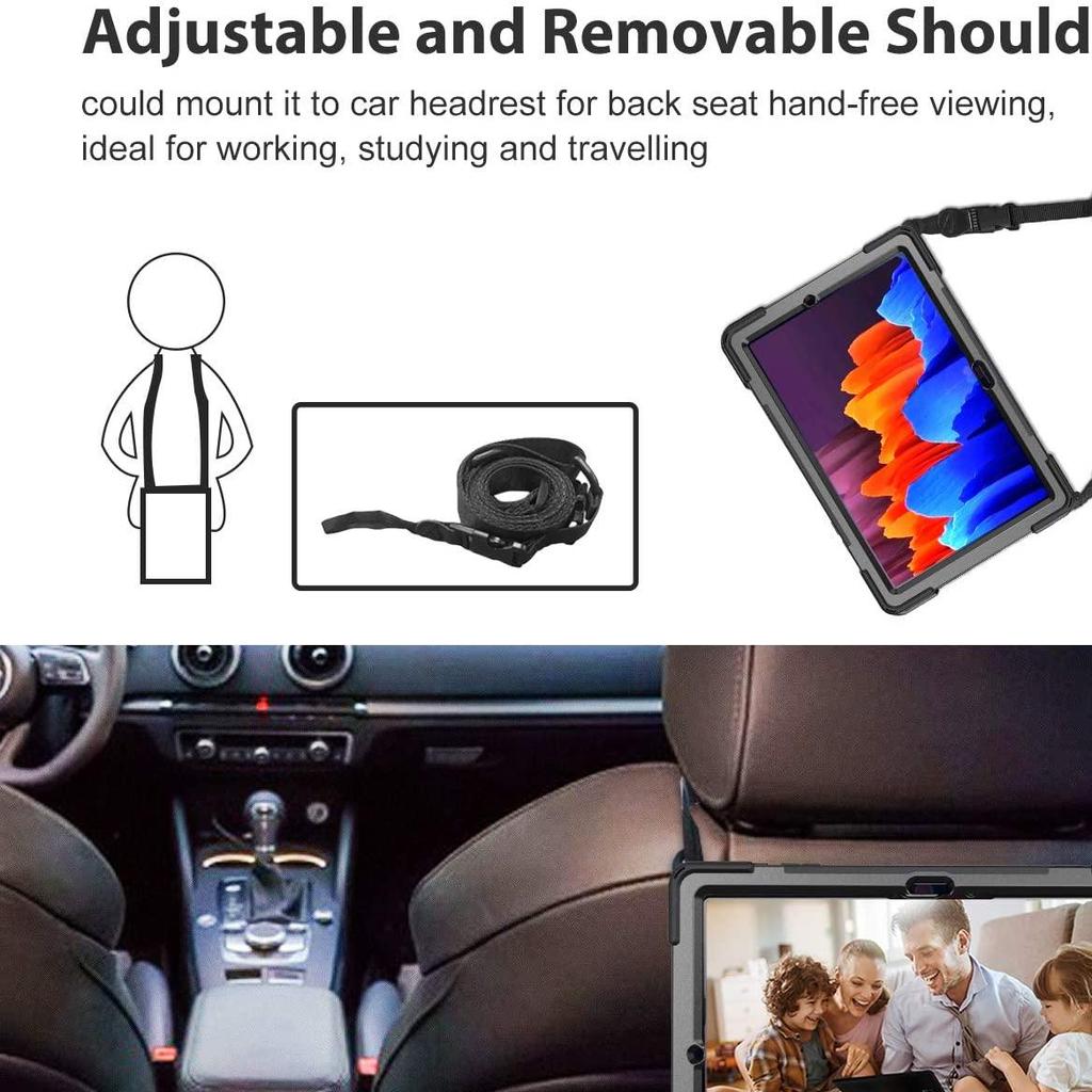 Case For Samsung Galaxy Tab S6 Lite 10.4 P610 P615 Heavy Duty Shockproof Cover S Pen Holder Kickstand Handle Shoulder Strap Case