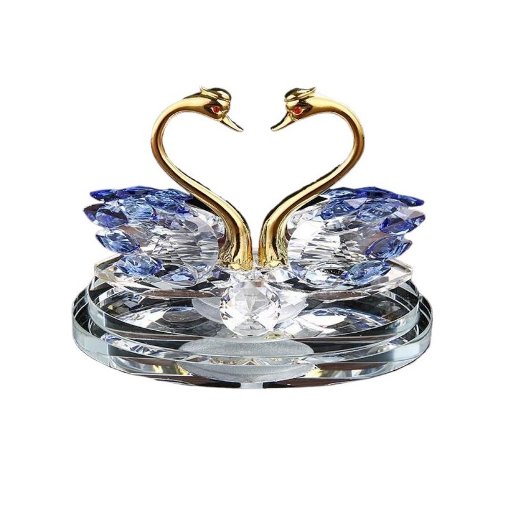- Украшенные кристаллами Фигурки Лебедей Изысканное Хрустальное Украшение для Дома Стеклянные Лебеди Салон Автомобиля