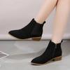 Fashion Women ' S  Boots 2024 Autumn Pointed Suede Thick Heel Booties Women Plus Size 43 Zipper Heeled Ankle Boots Botas De Mujer