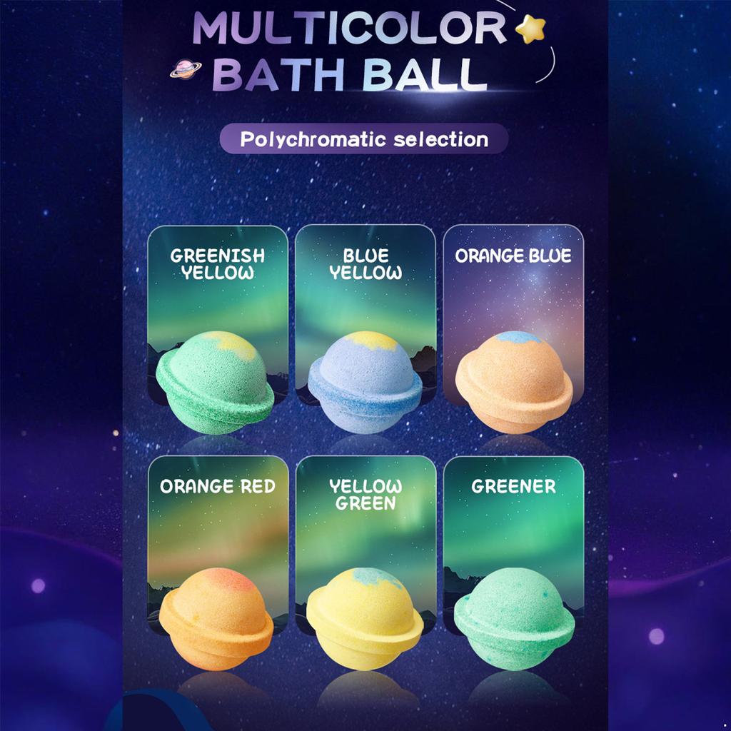 Натуральные увлажняющие бомбочки для ванны «Планеты Галактики» Органические шипучки для пены для ванны для праздничных подарков