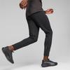 Puma Брюки Run Cloudspun Tapered Pant, однотонные, повседневные, средней посадки, трикотажные, спортивные, мужские, черные 524614-01