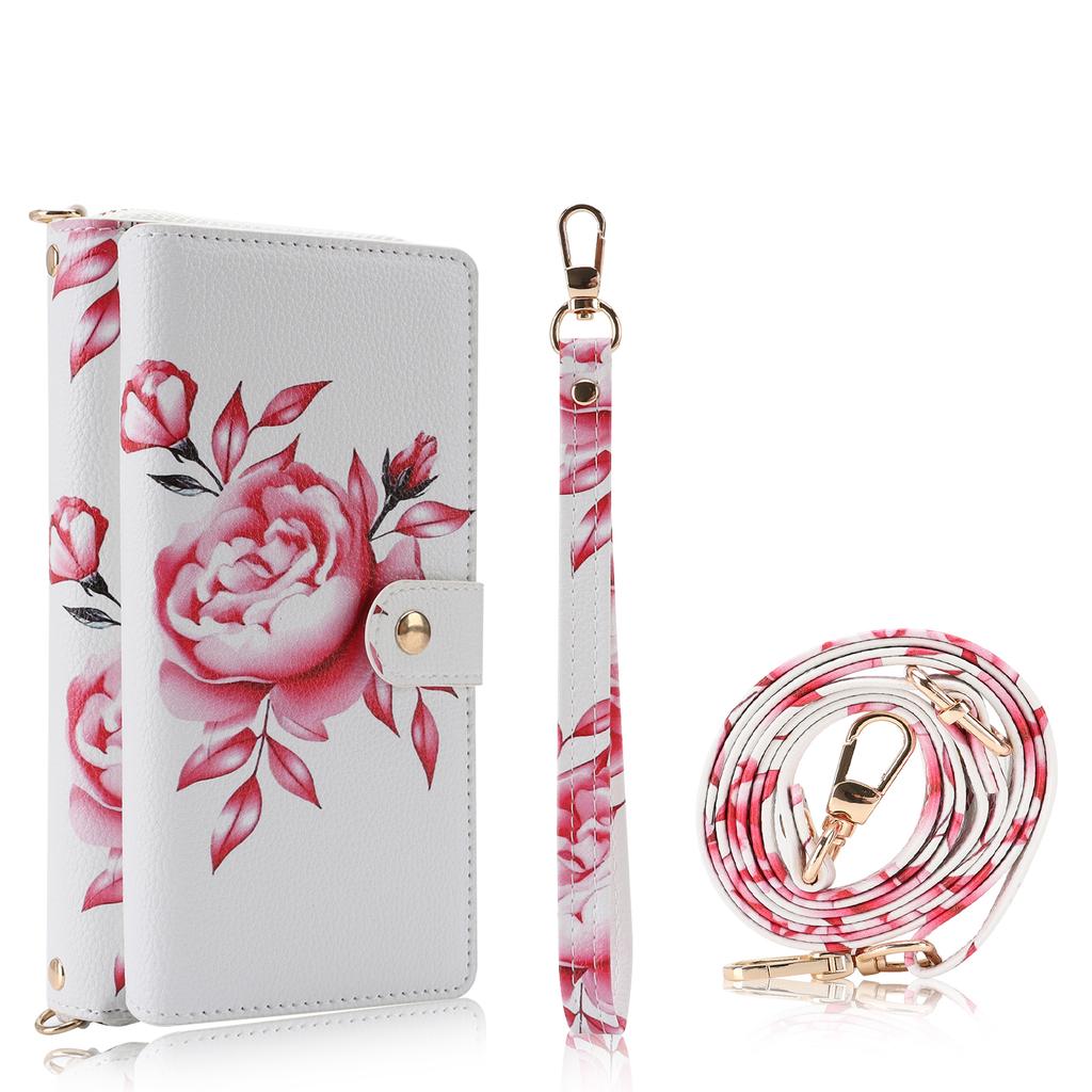Съемный кошелек-книжка с цветами 2-в-1 для карт для iPhone 17 17Air 16 15 14 Plus 13 12 Pro Max, чехол со шнурком и поддержкой зарядки Magsafe