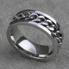 Titanium Gift Rotatable Classic Wedding Chain Ring Stainless Steel Women and Men Finger Ring