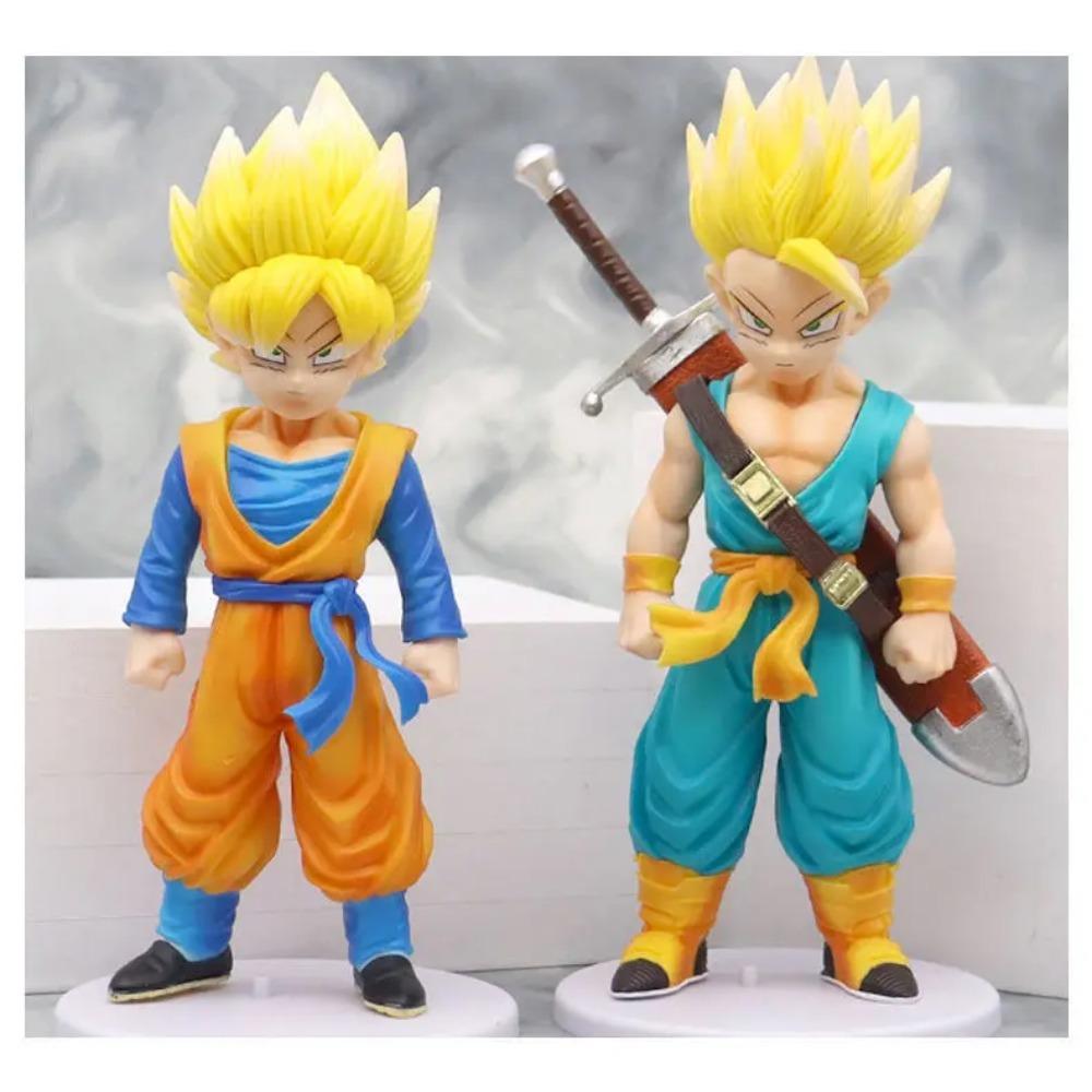 4 шт./комплект 18-20 см Средний размер Фигурка Dragon Ball Супер Сайян Сон Гоку Транкс Трункс Готен Фигурка Модель Куклы