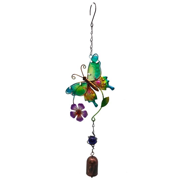 Metal Wind Chime Iron Art Wind Chime Ornament Decorative Color Painted Butterflies Windchime Vintage Anti-rust Hanging Windchime