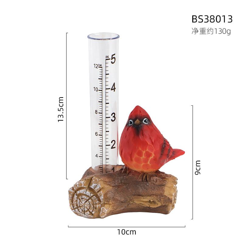 Animal-Shaped Rain Gauge Creative Resin Rain Gauge Sculpture Outdoor Garden Decorative Ornament