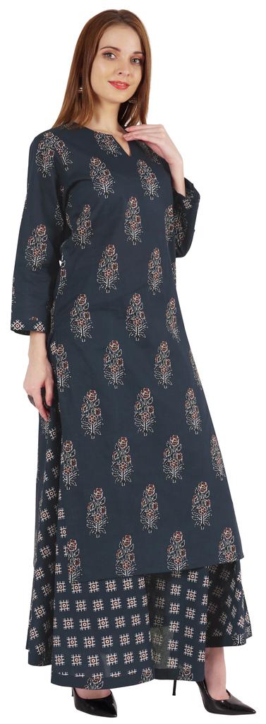 Phagun Indian Ethnic Cotton Kurti & Skirt Set For Women  S Partywear Dress Printed Traditional