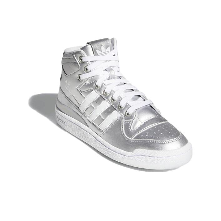adidas Оригинальные кроссовки Originals Forum Mid из синтетической кожи, кроссовки-хайтопы, женские кроссовки, серебристые D98185