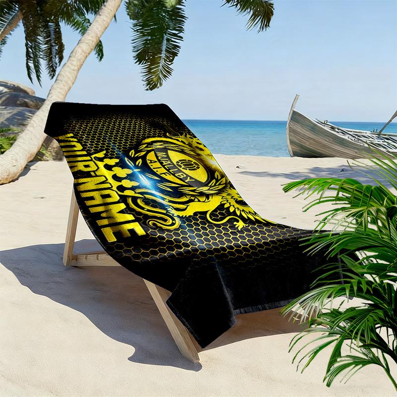 Mjällby AIF Print Beach Towel, Large Soft Quick Dry Towel for Beach Camping Swimming