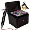 Dual-Tip Alcohol Marker Set, 60/80 Colors - Perfect for Artists & Students, Cute College-Style Sketching Pens