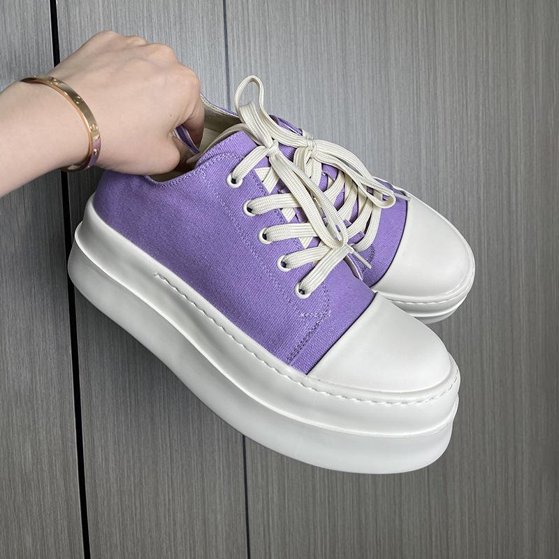 Модные мужские парусиновые кроссовки на платформе, массивная подошва, обувь с лифтом, несколько цветов, удобная шнуровка, повседневные дышащие модные туфли