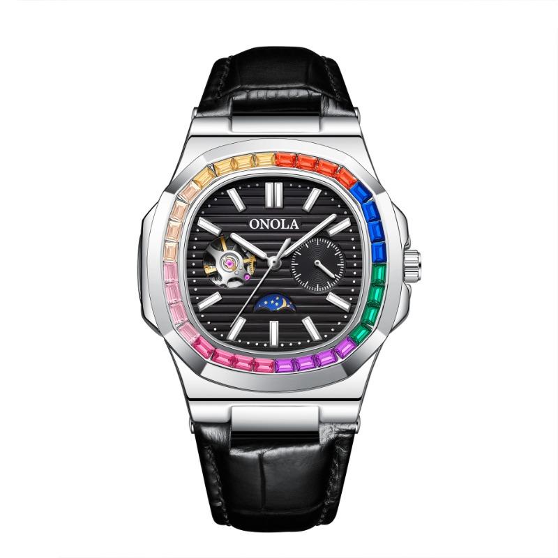 New Top Brand Hollow Rainbow Drill Watch Belt Waterproof Automatic Mechanical Men's Wrist Watch