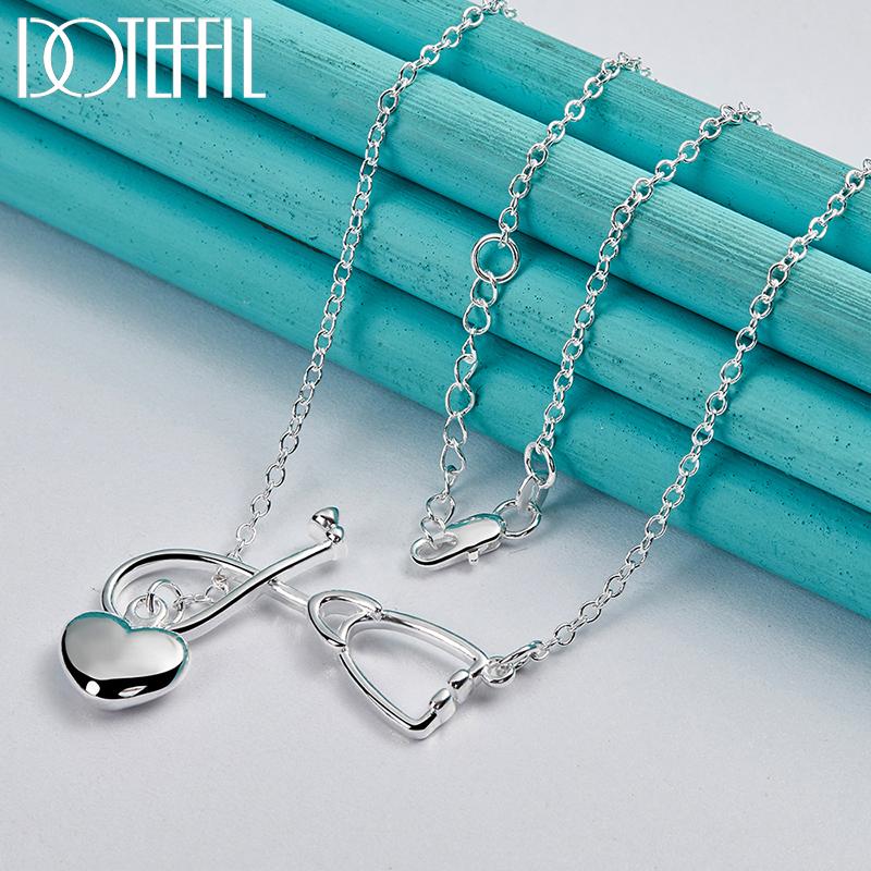 Ожерелье с романтическим сердечком из стерлингового серебра 925 пробы, модные ювелирные изделия