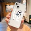 Football Player Soccer Art Clear Phone Case For iPhone 14 13 11 12 Pro Max X XR XS 7 8 Plus SE Soft Silicone Cover Coque Funda