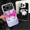 Розовый Единорог Радуга Ударопрочный Чехол для Телефона для iPhone 17 Air 16 16E 15 Pro Max 14 Plus 13 Mini 12 Задняя Крышка Противоударный Fundas