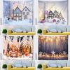 Home Decor Tapestry Christmas Snowflake Polyester Backdrop Fabric Bedroom Living Room Decoration Tapestry Tapeçaria De Natal