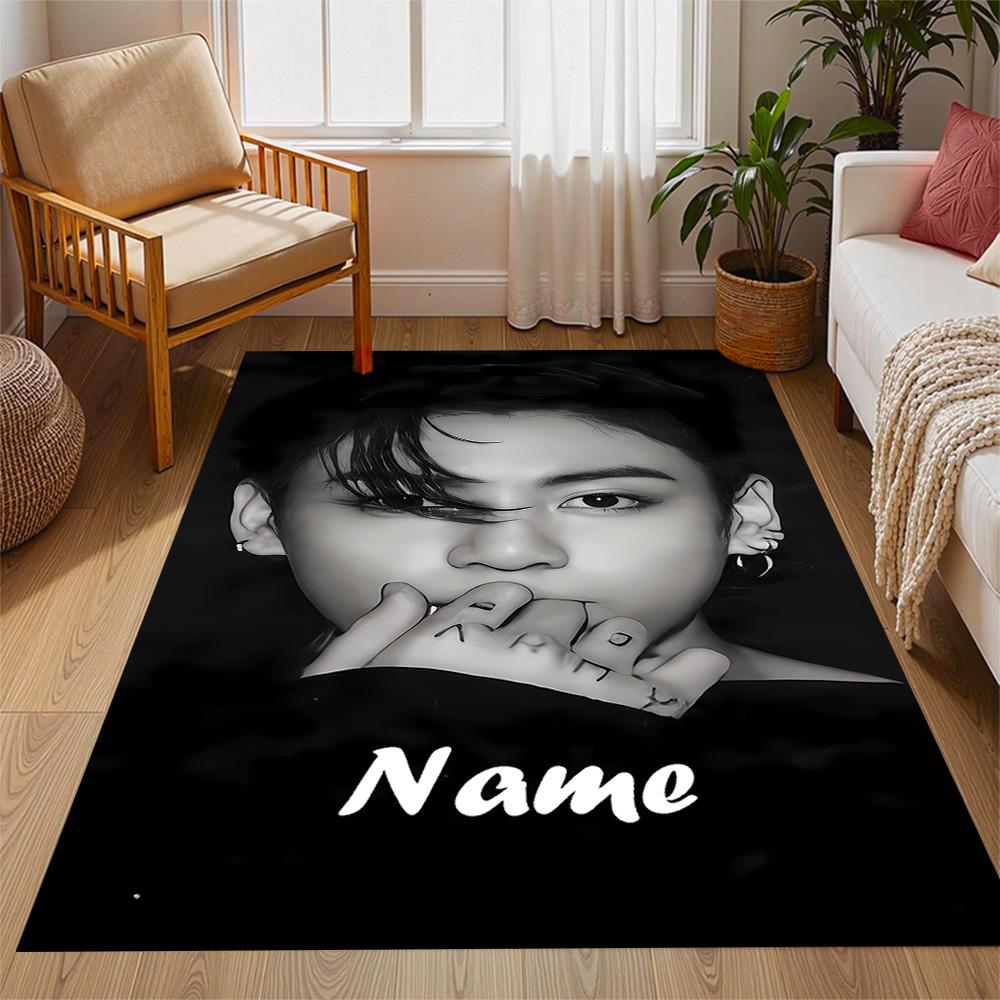 Bold Unique Style Customizable Name Carpet Design for Entryway Kitchen Foyer Decorate room Anti-slip Rug Anime Office Decor Best for Christmas