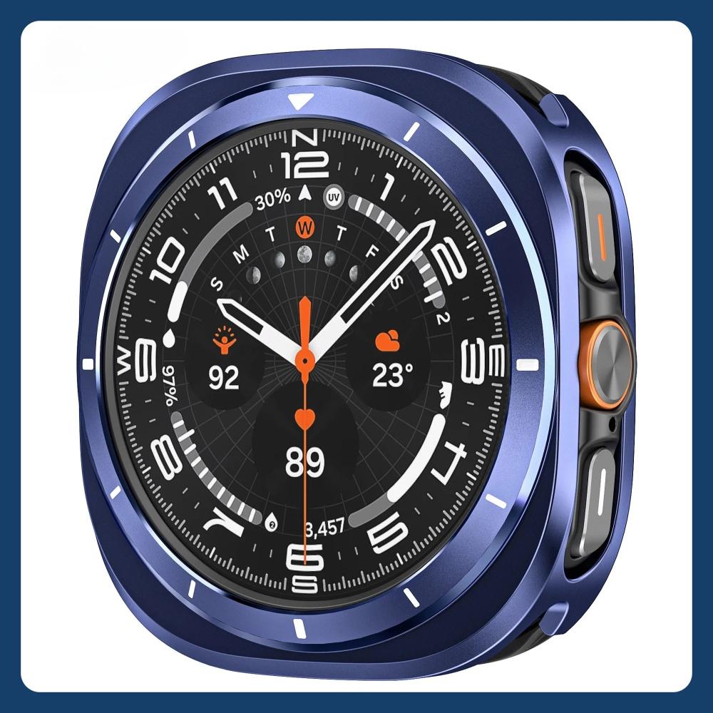 Металлический корпус из алюминиевого сплава для Samsung Galaxy Watch Ultra 2025/2024 47 мм Защитная жесткая крышка для Galaxy Watch 8 44 мм 40 мм Без стекла