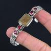 Friendship Day Deal Landscape Jasper Stone Rubillite 925 Silver Bangle Jewelry