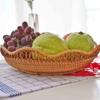 Плетеный поднос для фруктов ручной работы для столовой и демонстрации