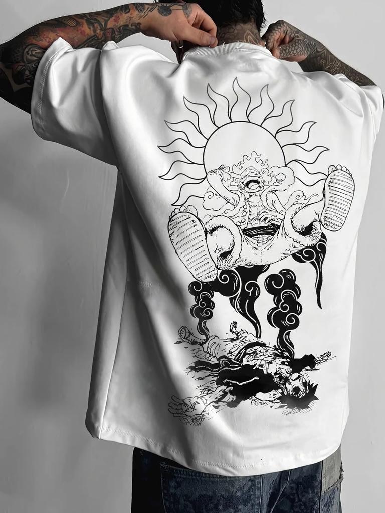 ONE PIECE Animation Derivatives Luffy Printed Short Sleeve T-Shirt Men's and Women's 2025 Summer Fashion Casual Cotton Clothes