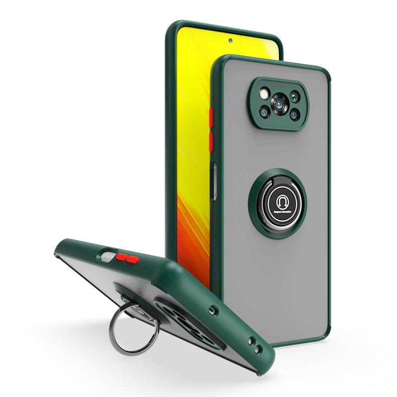 KEYSION Модный матовый чехол для Xiaomi POCO X3 Pro X3 NFC X3 GT, прозрачный противоударный чехол с кольцом-подставкой для телефона POCO M3 Pro 5G