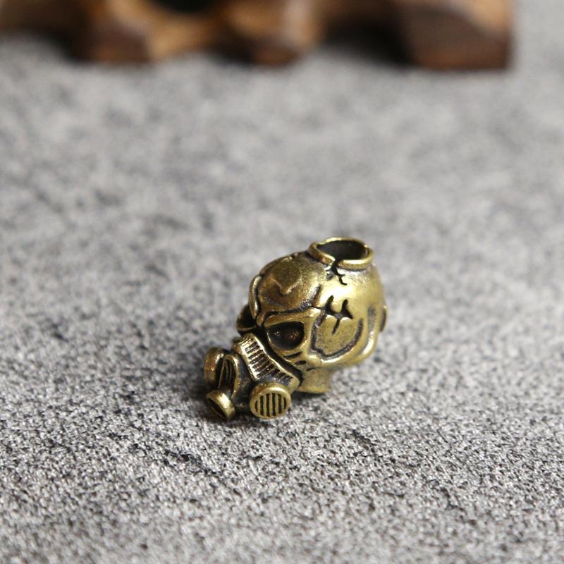 Биохимический Череп Голова Латунные Ножевые Бусины Личность Панк Противогаз Скелет EDC Инструмент для улицы Выживание Паракорд DIY Аксессуары