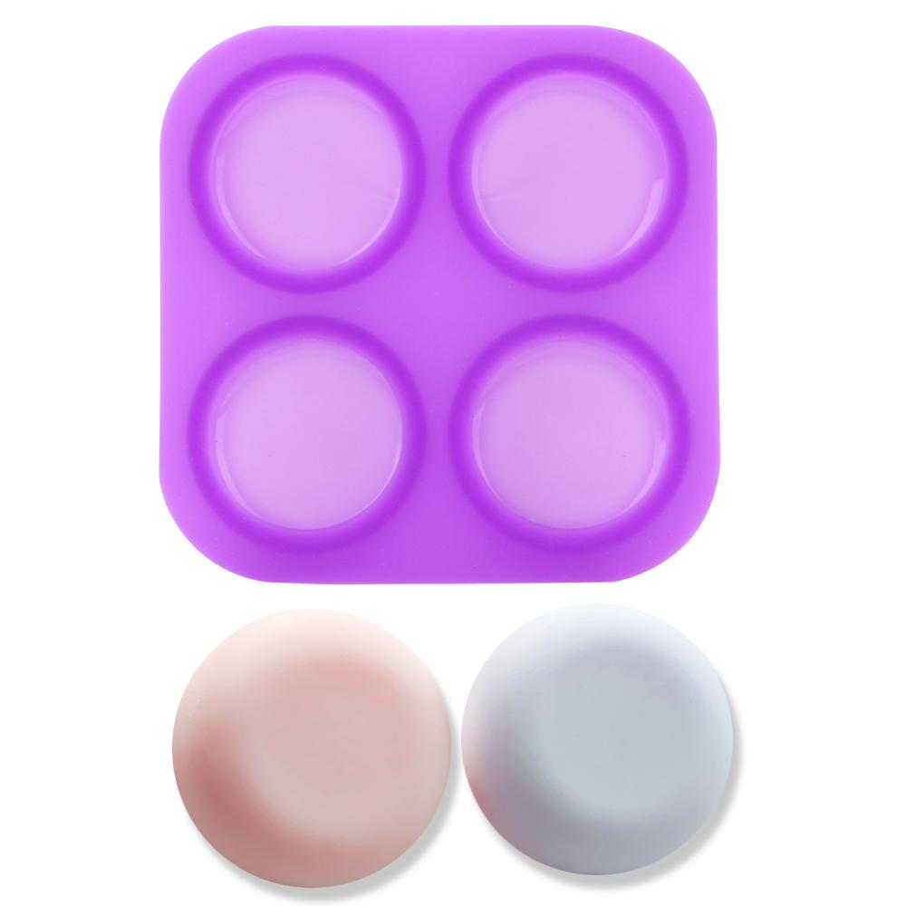 Круглые формы для мыла, инструменты для украшения торта, многоразовые силиконовые формы для мыла с 4 полостями, поднос для мыла своими руками, ручная работа