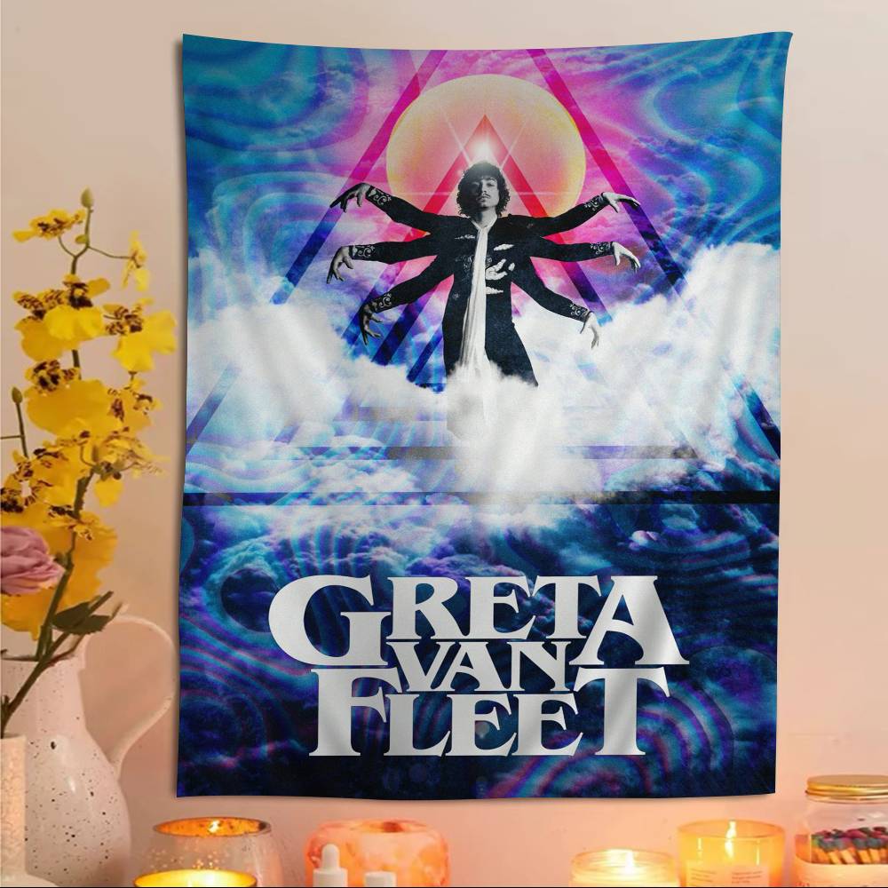 Greta Van Fleet Rock Band Cartoon Tapestry Art Science Fiction Room Home Decor Art Home Decor
