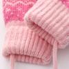 Утепленные детские вязаные перчатки с веревочкой для шеи Теплые варежки Осенне-зимние перчатки Мальчики Девочки