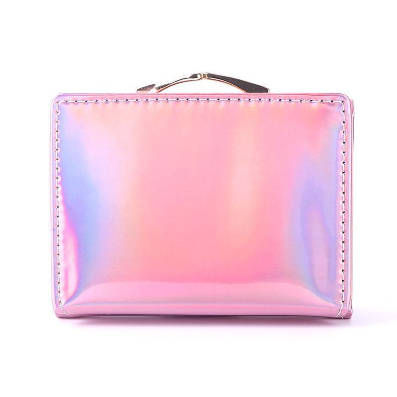 Женский модный кросс-бордер лазерный PU кожаный держатель карт и кошелек для монет