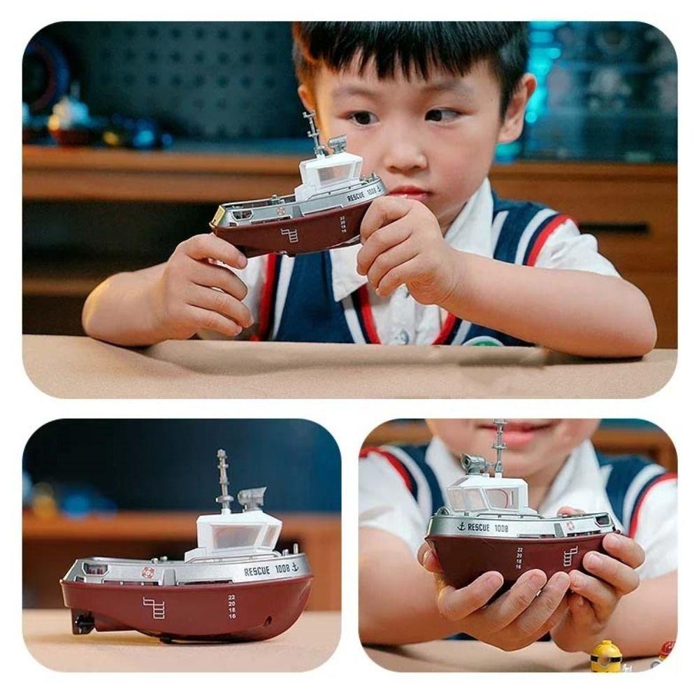 Dual Motors Remote Control Ship Electric Watercraft Mini RC Boat Powerful RC Tugboat Kids Gift