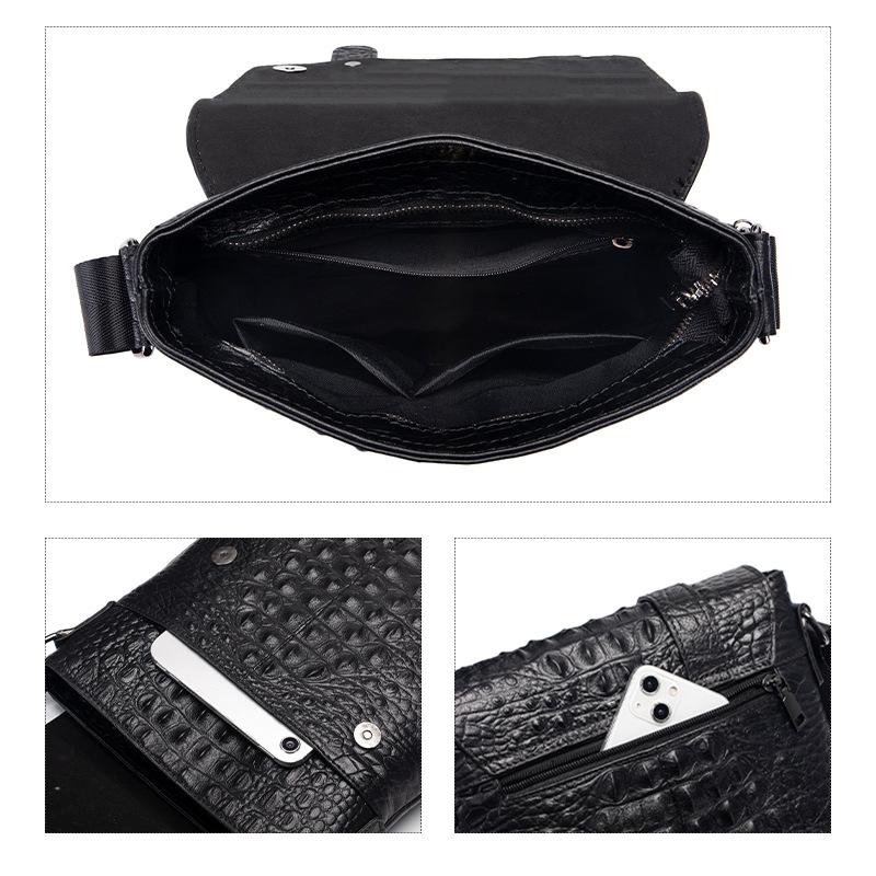 Мужская сумка на одно плечо с принтом крокодила, мужская сумка кроссбоди из натуральной кожи в ретро-стиле