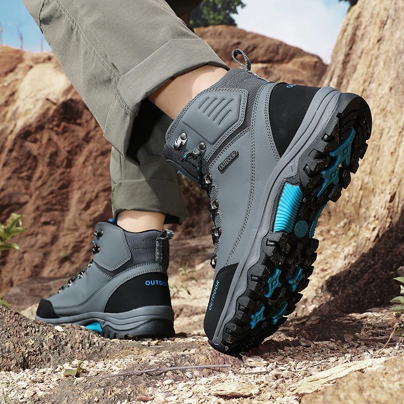 Мужские уличные походные ботинки, противоскользящие, на шнуровке, на толстой подошве, износостойкие, с высоким голенищем, мужские удобные дышащие повседневные ботинки
