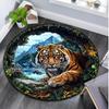 Круглый ковер с изображением тигра - Декоративный ковер для офиса, гостиной, спальни, коврик для прихожей, коврик для пола, коврик для зоны компьютерного кресла