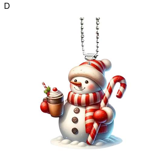 Рождественский подвесной орнамент акриловый мультяшный стиль кулон с шнурком