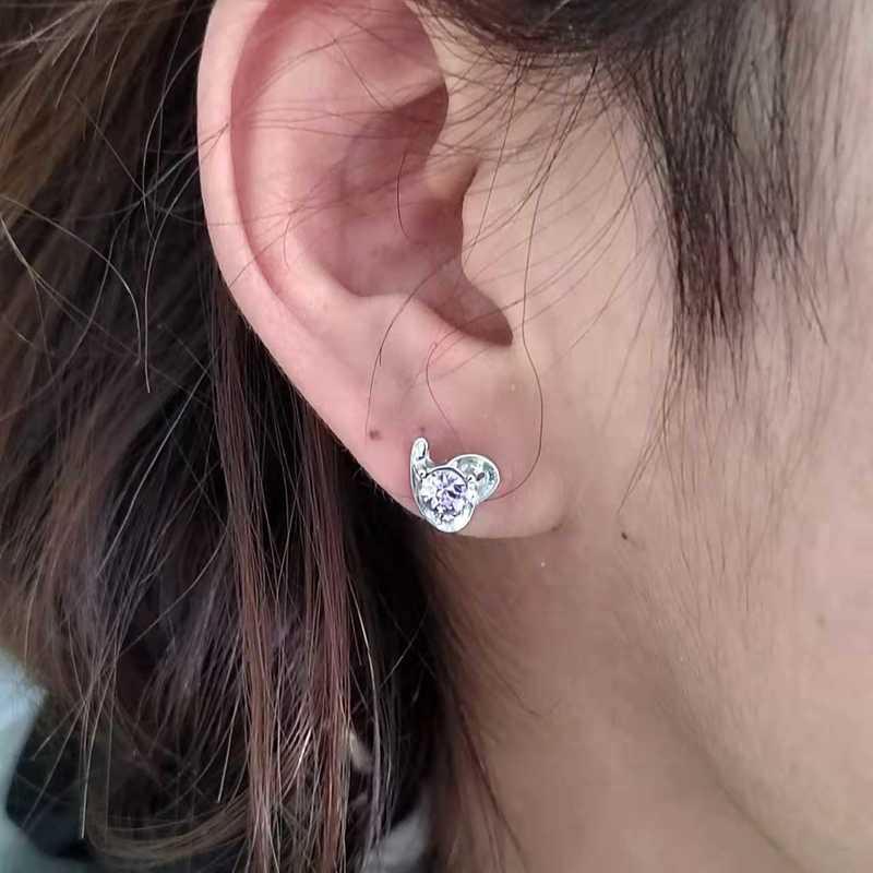 Sace Gems Классические асимметричные серьги с цирконом из медного сплава в форме сердца для женщин, подарки на свадьбу