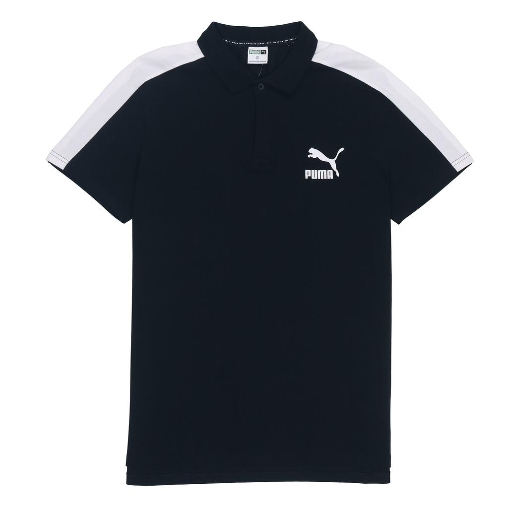 Puma Colorblock Shoulder Print Short Sleeve Polo Shirt Men Tops 598250-01