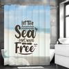 Летний океанский пляж пусть море освободит тебя текстовая шторка для душа, декоративная шторка для душа для ванной комнаты, водонепроницаемая шторка для душа w