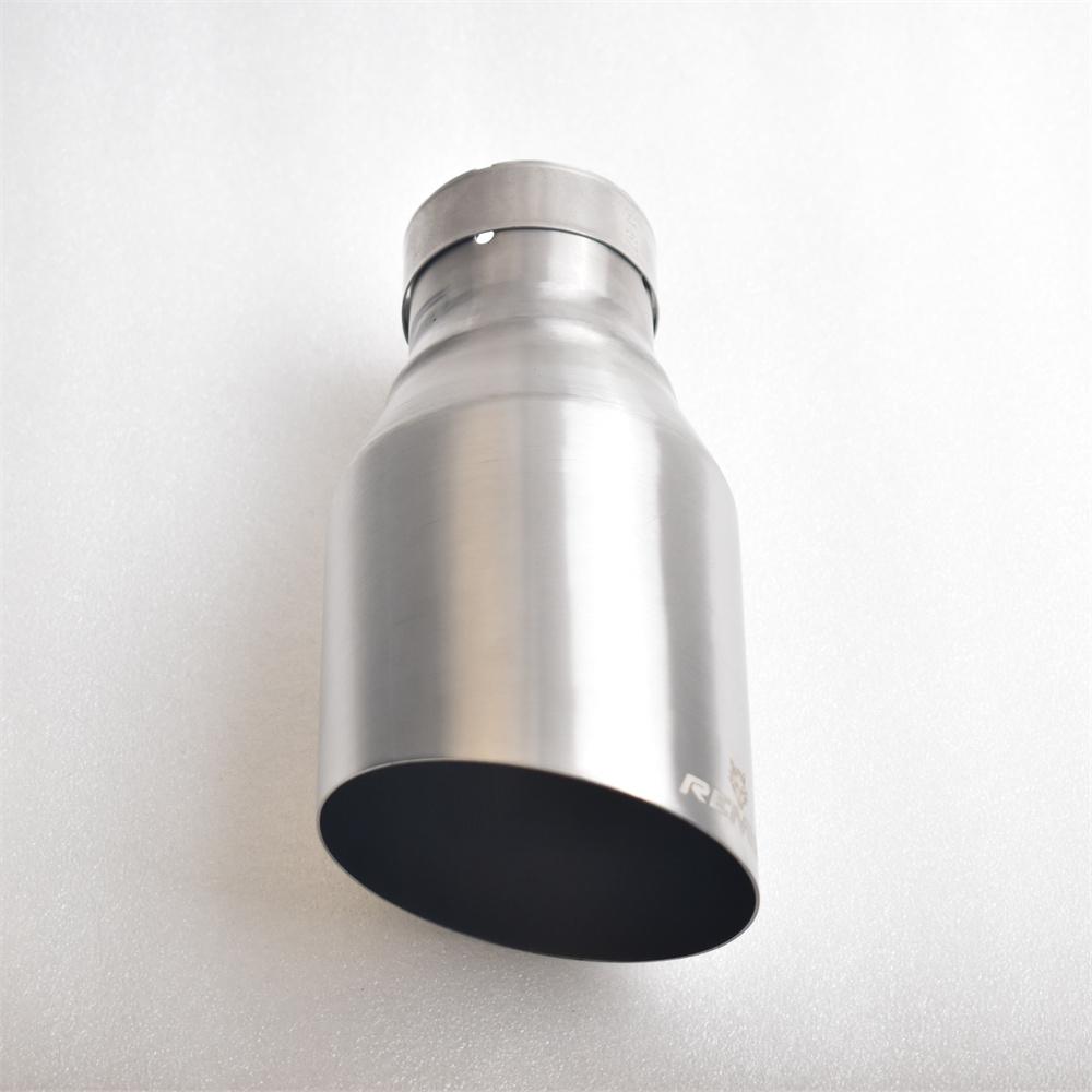 RE Exhaust nozzle 304 stainless steel silvery brushed single tube car exhaust nozzle 2.5 inches 4.5 inches car exhaust nozzle