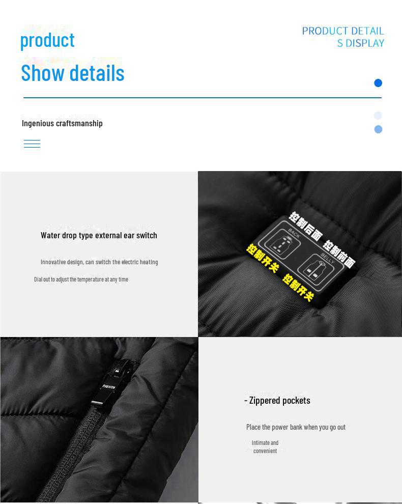 Nine-Zone USB Heated Vest - Smart Design for Couples - Stay Warm with Constant Temperature Heating - New Style Technology