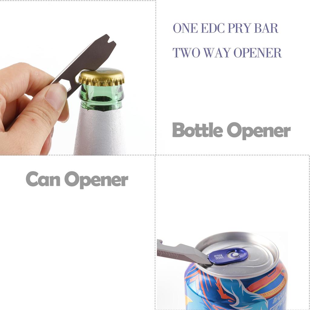 Hamans EDC Prybar Bottle Opener Titanium EDC Prybar Gear Mutitool CM Unit Scale Wrench with Clip 10-in-1